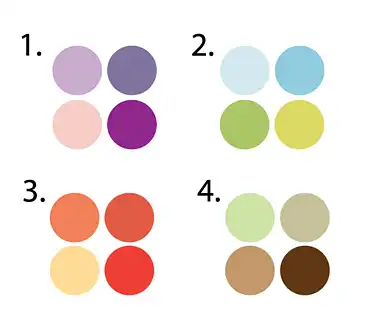 7.Kuri iš pateiktų spalvų palečių, jums sukelia nostalgijos jausmą ?